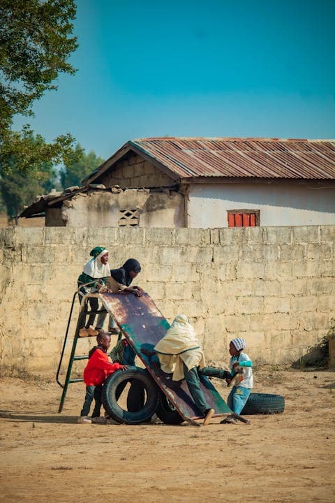 Children playing at playground
